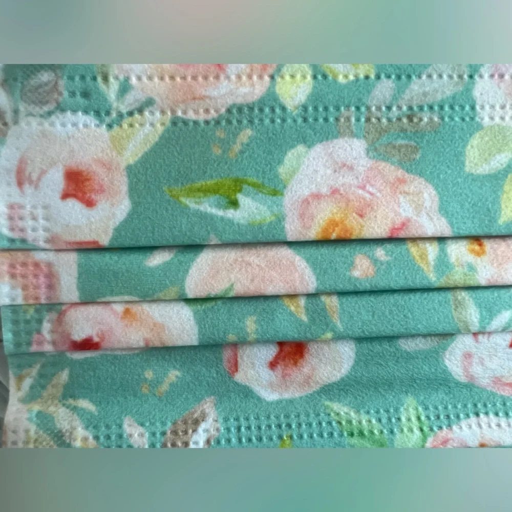 Masks-Disposable Floral Pattern Face Masks Set-40 Pieces